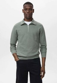 Mango WITH ZIPPER COLLAR - Jersey de punto - green