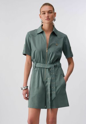 KURZER OVERALL MIT REISSVERSCHLUSS - Kombinezon - green