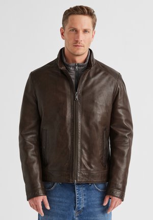 BARNEY - Lederjacke - mittelbraun