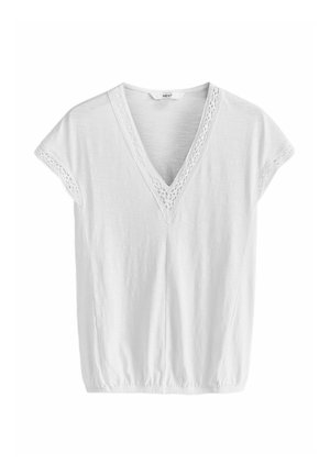 REGULAR FIT - SHORT SLEEVE V-NECK BUBBLEHEM - Blouse - white