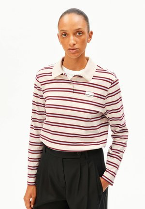 ARMEDANGELS, STRIPE POLO - Langarmshirt - undyed-velvet red-soft blue
