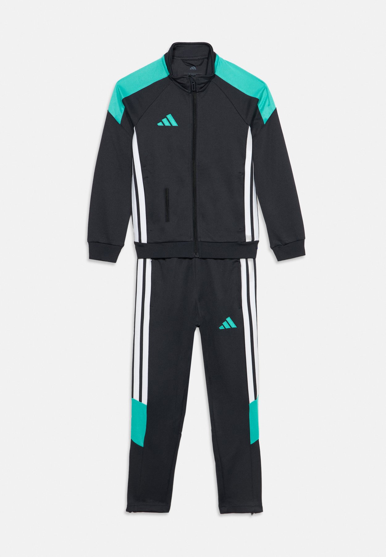 adidas TIRO ESSENTIAL KIDS UNISEX SET - Tracksuit - night grey/mint rush/white