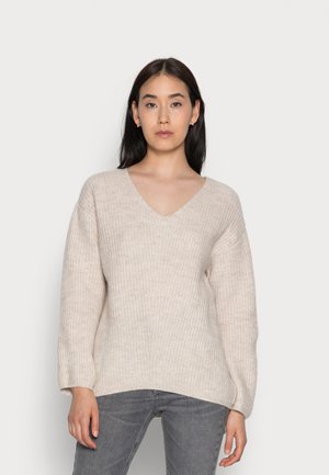 WOOL BLEND OVERSIZED JUMPER - Strickpullover - beige