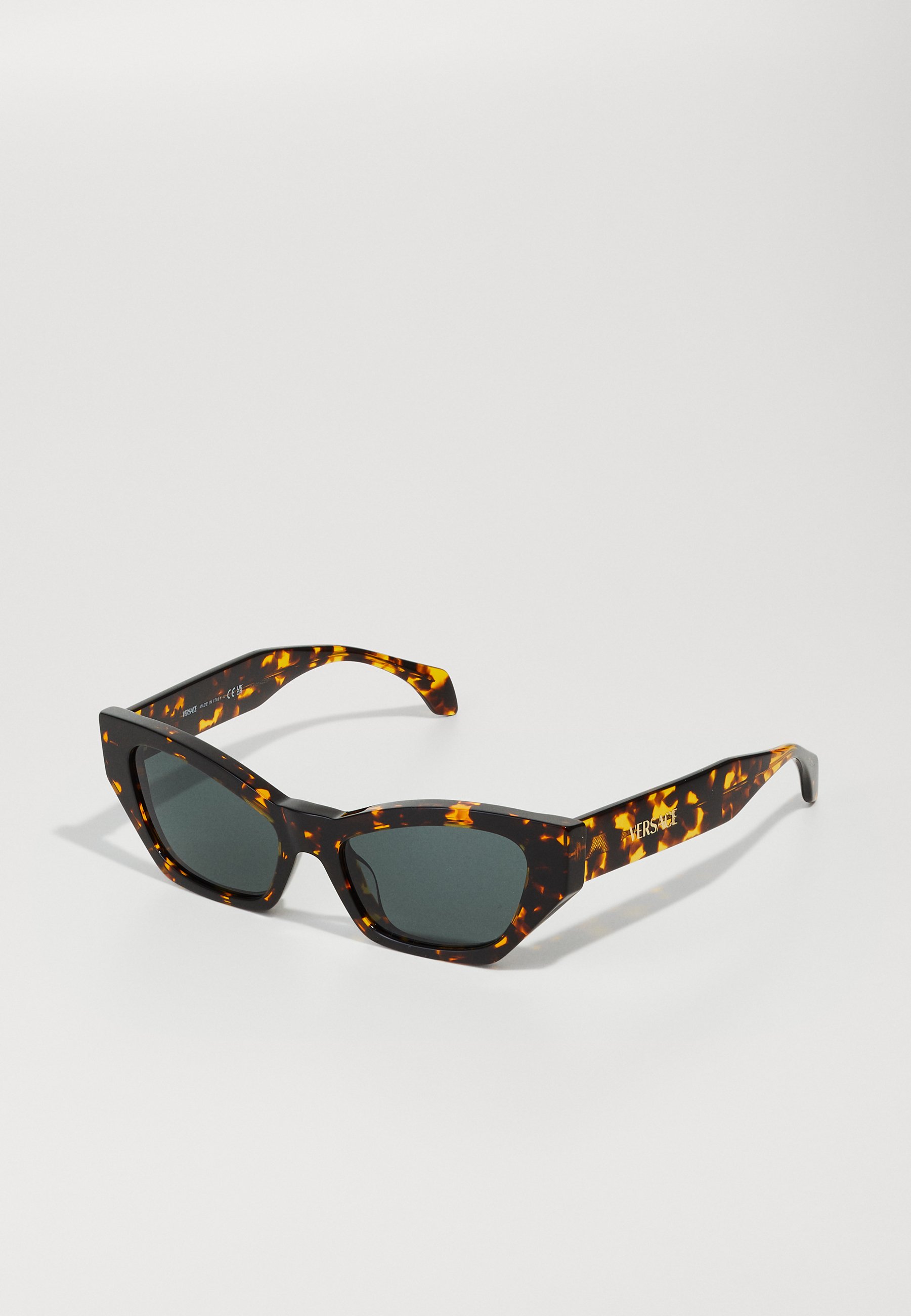NWT Versace Havana Tortoise Shell Sunglasses Gold Logo Sides Greca Cat-Eye Sunglasses Havana,Gold | VERSACE US main image 2