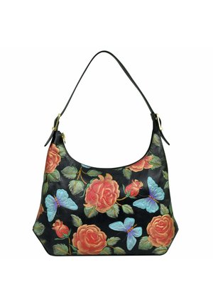 Handtasche - tooled rose black multi