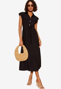 Friends Like These SHORT SLEEVE BUTTON DETAIL UTILITY- REGULAR FIT - Särkkleit - black