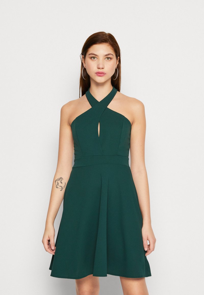 WAL G. OFRI CUT OUT SKATER DRESS Jersey dress forest green/green Zalando.ie