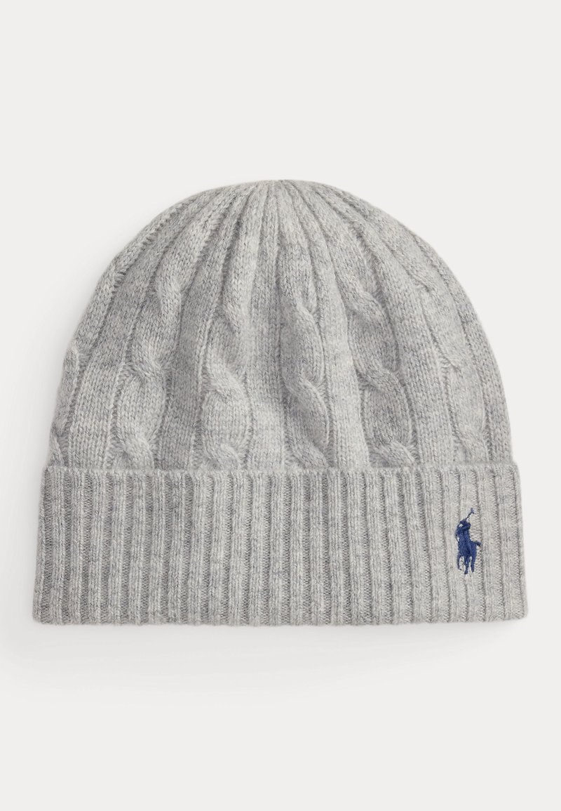 Polo Ralph Lauren CABLE KNIT WOOL CASHMERE BEANIE - Muts - soft grey