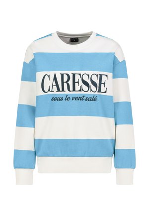 BESTICKTES GESTREIFT - Sweatshirt - light blue