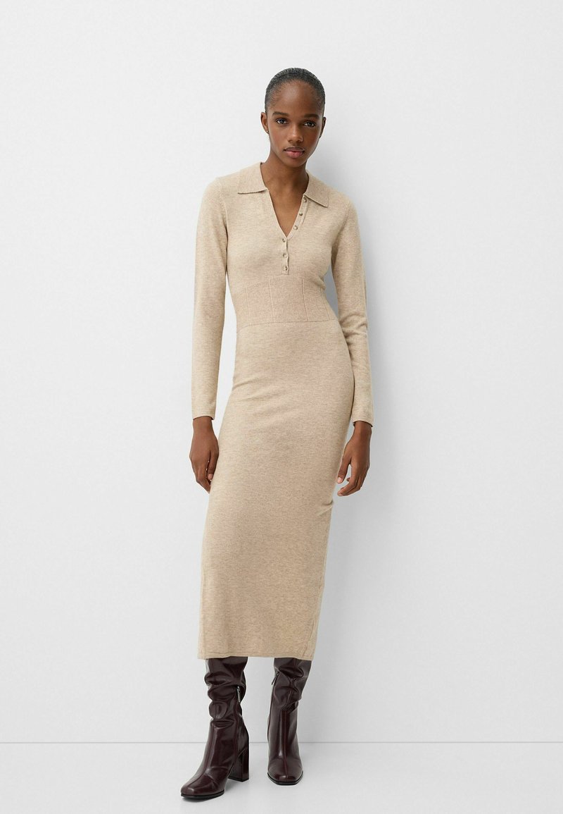 Bershka Blousejurk zandkleur Bershka Blousejurk zandkleur