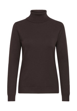 ICHI, IHLULS RN LONG SLEEVE - Striktrøje - chocolate torte