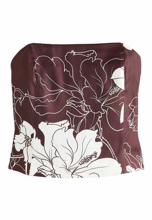PETITE FIT - FLORAL PRINT - Felső - burgundy ecru