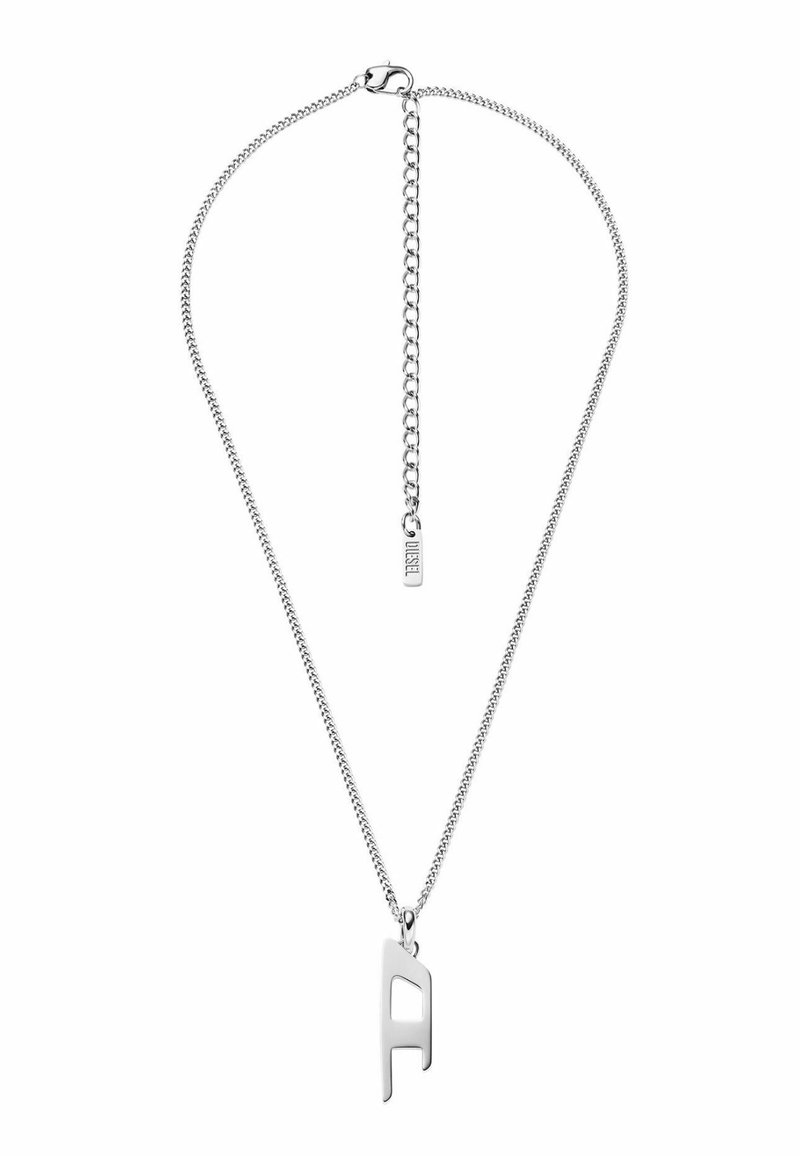 Collier en ton argenté avec une chaîne délicate et un pendentif en forme de "A" comportant une découpe. Design simple avec une finition polie.