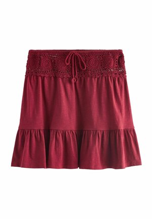 CROCHET - REGULAR FIT - sukňa v tvare A - red