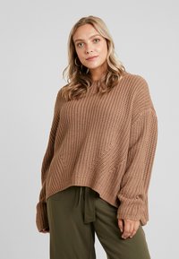 Urban Classics - LADIES WIDE OVERSIZE - Neule - taupe Pienoiskuva 1