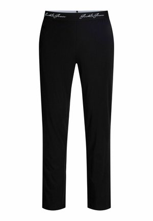 Černé legíny vyrobené z měkké tkaniny, s elastickým lemem s logem, úzkým střihem a rovnými nohavicemi, vhodné pro volnočasové nošení.