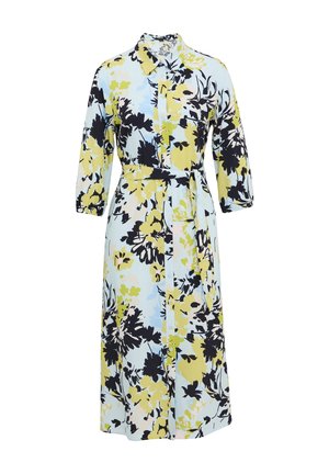 comma MIT KNOPFLEISTE UND ALL OVER PRINT - Shirt dress - hellblau