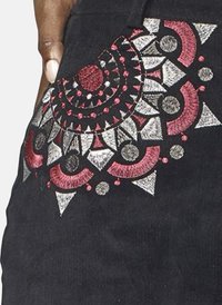 Koroshi CON DETALLES EN LUREX - Denimová sukňa - black
