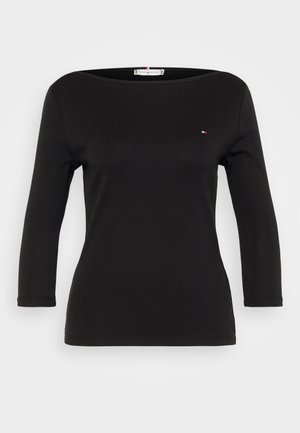 Tommy Hilfiger BOAT NECK THREE-QUARTER SLEEVE T-SHIRT - Pikkade varrukatega topp - black