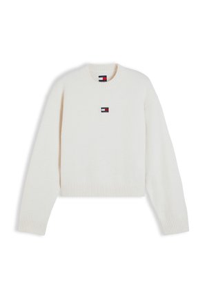Tommy Jeans, TJW FLUFFY BADGE SWEATER EXT - Trui - off-white