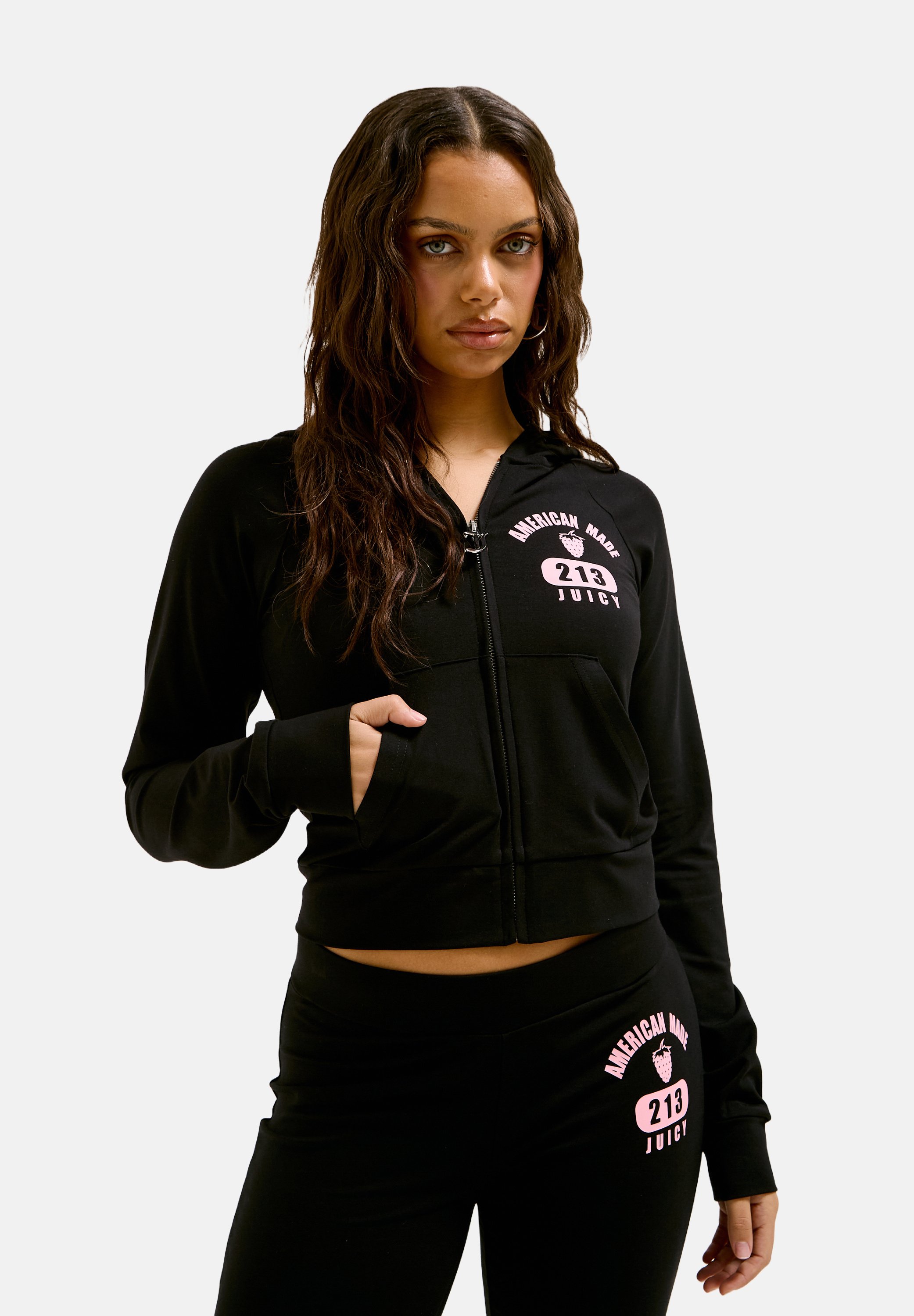 Juicy Couture AMERICAN MADE OOLA - Zip-up sweatshirt - black - Zalando