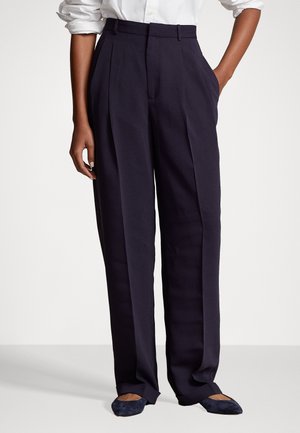 PLEATED STRAIGHT LEG TROUSER - Trousers - navy