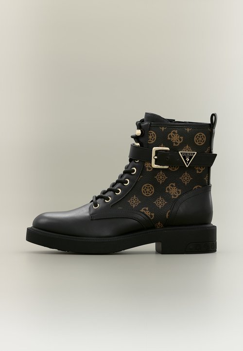 Guess FELLINI - Cizme cu șireturi - black brown