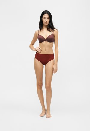 Lindex, THONG HIGH 3 PACK - Прашки - dark red