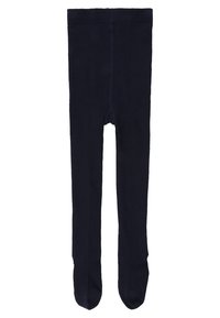 Collant blu navy realizzati in tessuto morbido, con un design senza cuciture, taglio dritto e area della punta rinforzata per garantire durata.