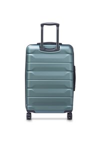 Hard-shell koffert i teal med teksturert, profilert design. Har en uttrekkbar håndtak, sidehåndtak og fireSpinner-hjul.