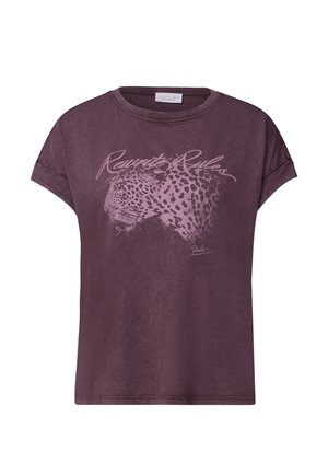 Street One Studio, DROPPED SHOULDER SHIRT IM WASHED-LOOK - T-shirt con stampa - very berry