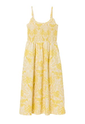 FatFace, REGULAR FIT - MIDI DRESSES  . - Jurk - yellow stitch leaves