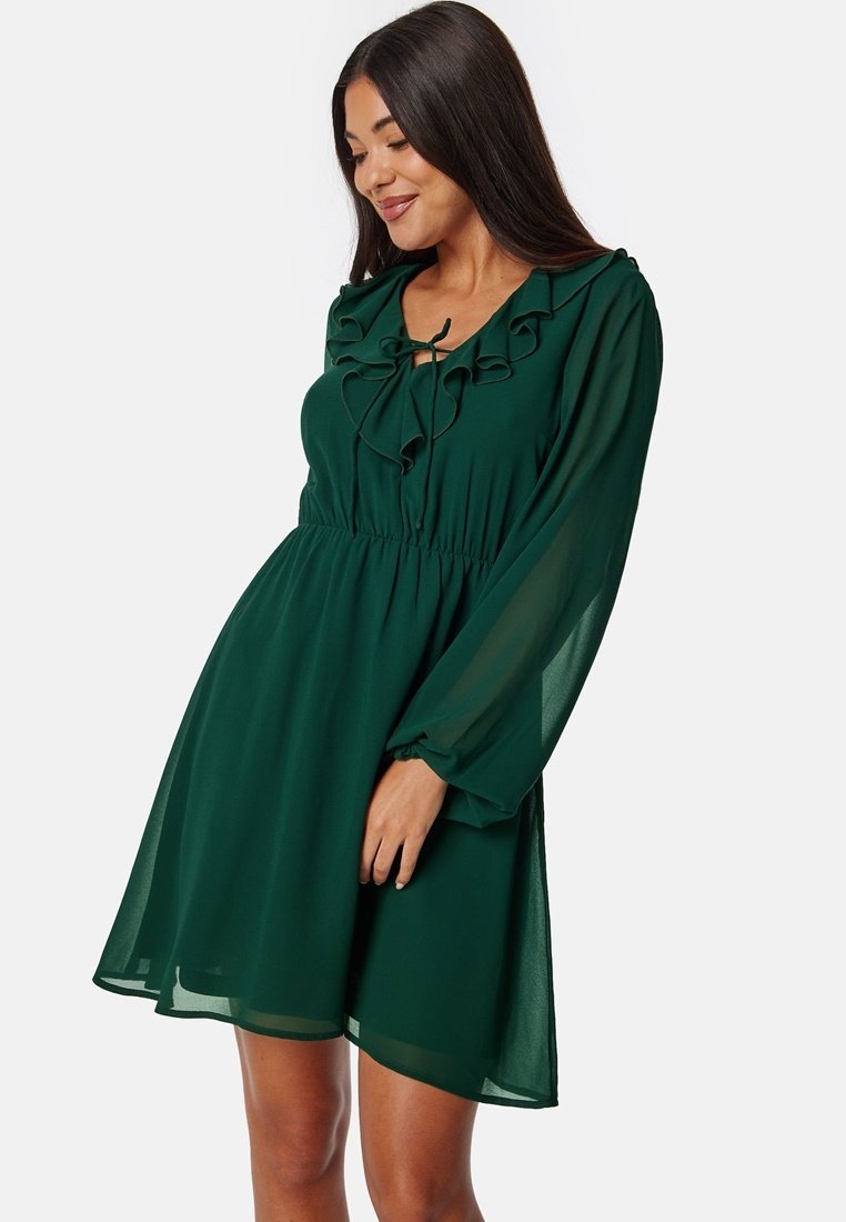 Bubbleroom V-NECK - Denní šaty - dark green