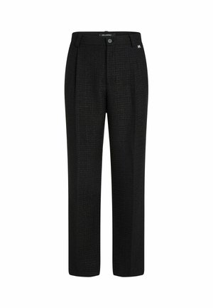 KARL LAGERFELD, STRAIGHT-LEG BOUCLÉ - Pantalon classique - black