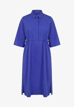 Ulla Popken, DRAWSTRING WAIST SHORT SLEEVE BUTTON-DOWN DRESS - Paitamekko - blue violet