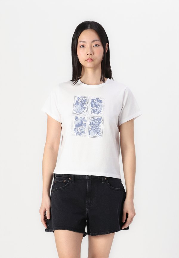 Short-Sleeve Fruit Stamp Graphic Skimming Tee - Print T-shirt