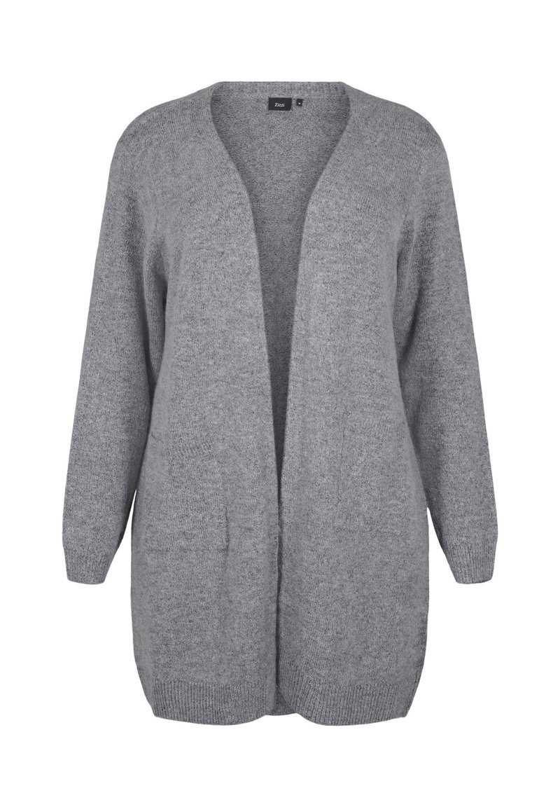 Zizzi LANGE MIT TASCHEN - Kardigán - medium grey melange