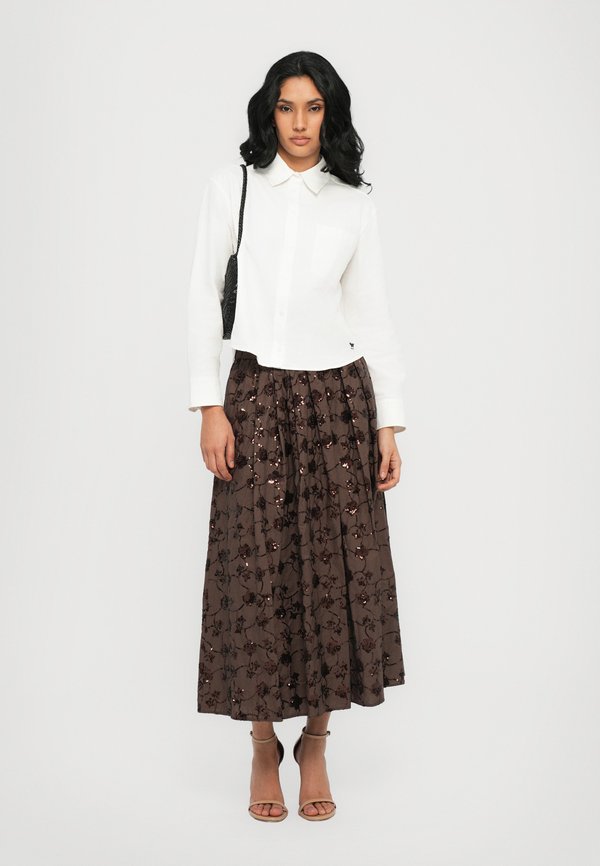 TEMPRA - A-line skirt - cioccolato3