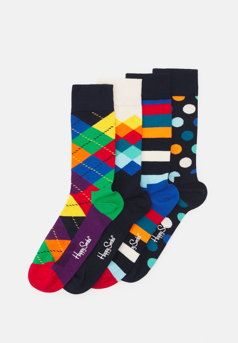 Calzini Happy Socks Confezione Da 4 - Unisex, Cotone Di Qualità, Fantasie Colorate E Divertenti, Taglie 36-40 E 41-46