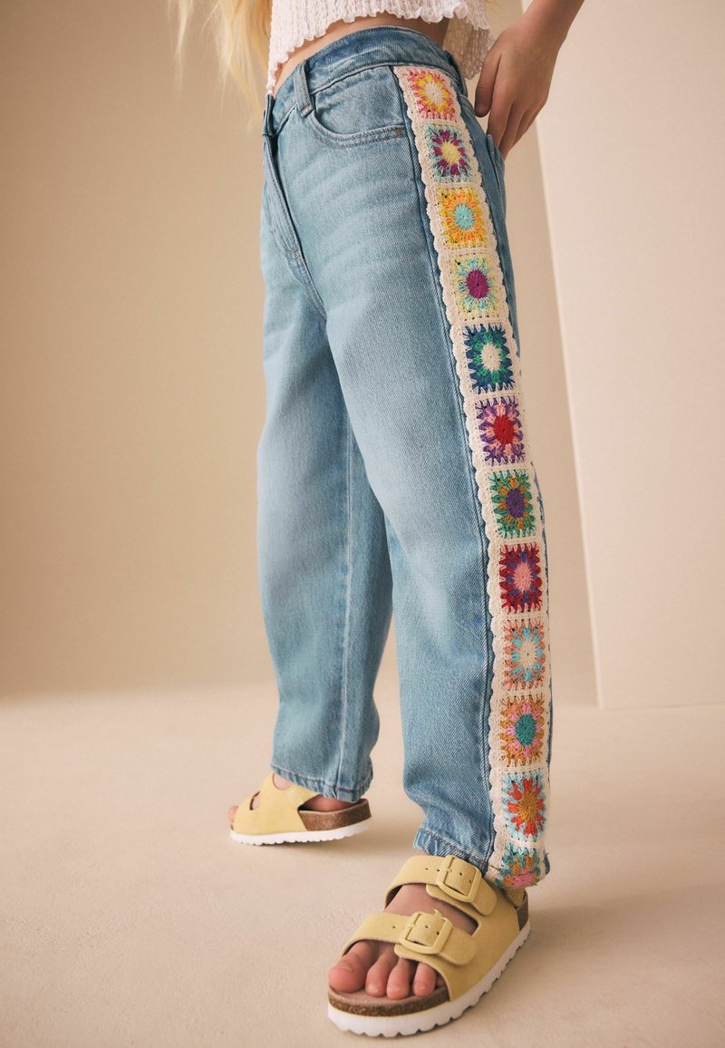 Next EMBROIDERED SIDE TAPE - Relaxed fit jeans - blue denim/blue - Zalando
