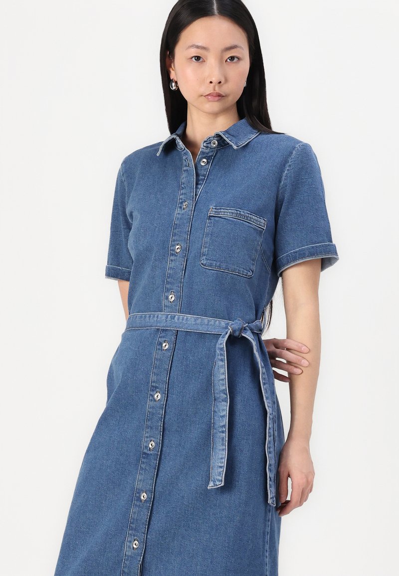 ONLY ONLLANA LONG DRESS - Shirt dress - medium blue denim/blue denim -  Zalando.co.uk