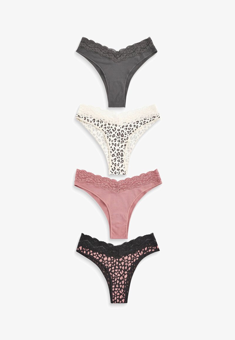 Next HIGH LEG TRIM FOUR PACK - Fecskék - animal print blush
