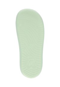 Semelle intérieure en caoutchouc verte avec surface texturée, présentant des rainures incurvées et un logo. Taille indiquée comme 37.