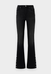 ONLY ONLWAUW MID WAIST FLARED - Vaqueros a campana - washed black