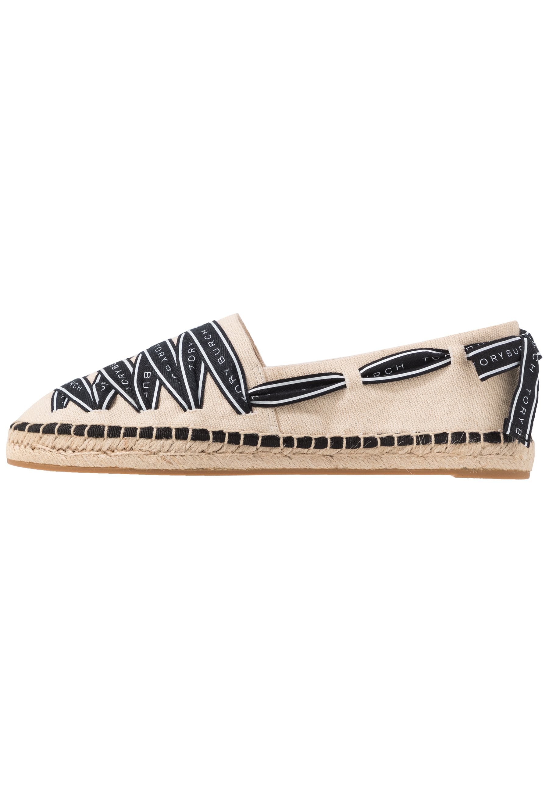 cream and black espadrilles