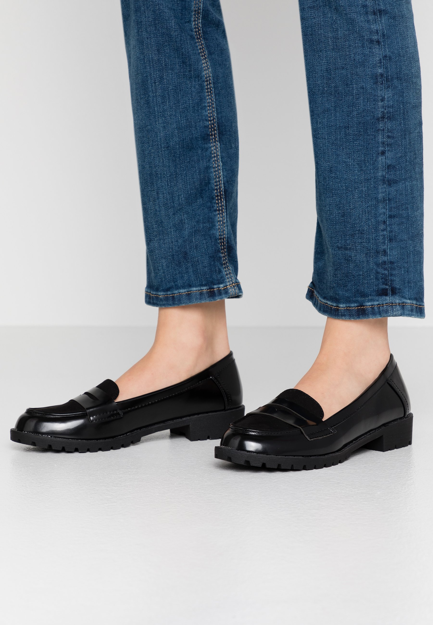 Dorothy Perkins LATINO FRINGE LOAFER - Slippers - black Dorothy Perkins LATINO FRINGE LOAFER - Slippers - black