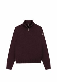 BRANDED HALF-ZIP - Strickpullover - berry