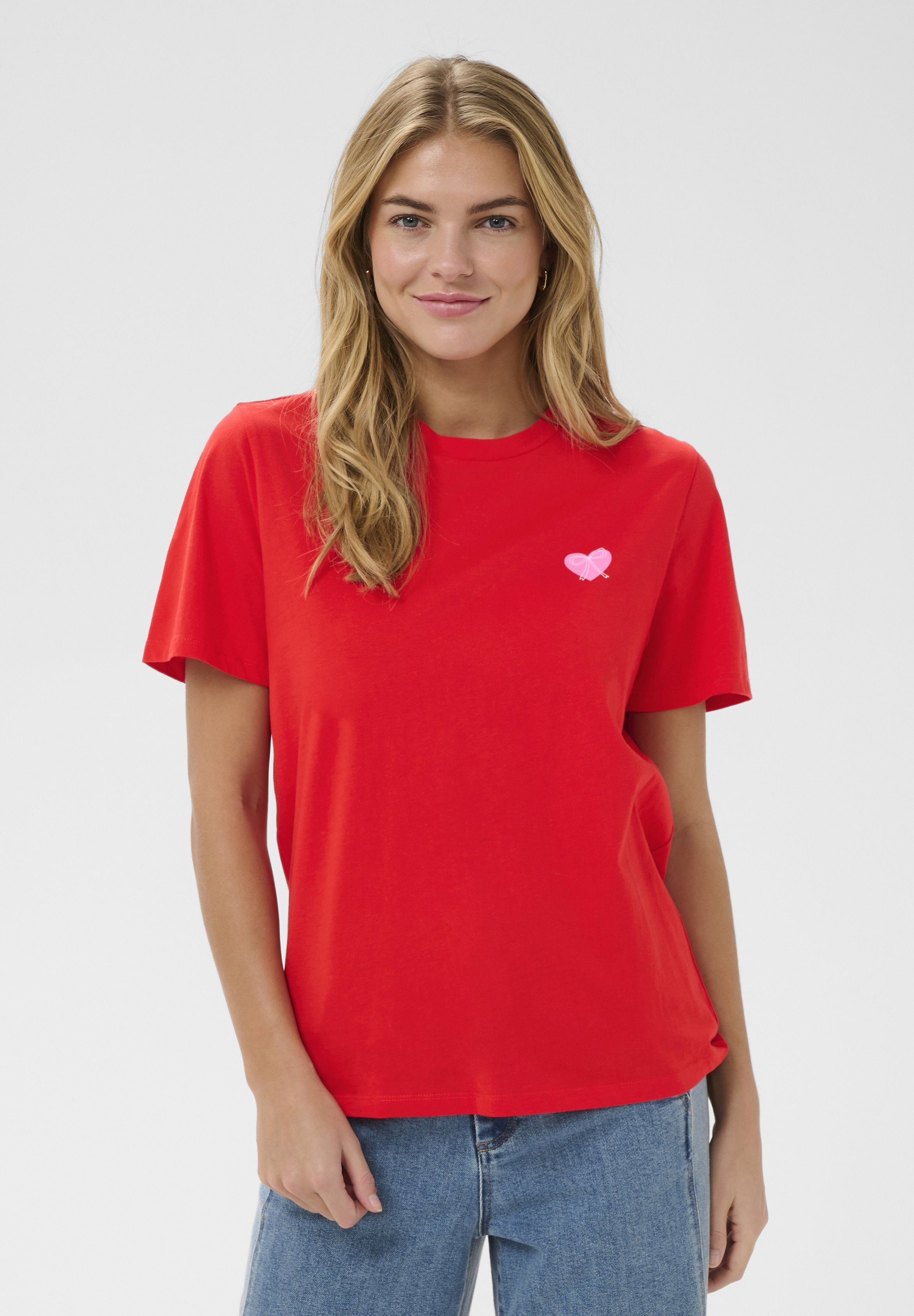 Saint Tropez PEXTANSZ - Print T-shirt - fiery red/red - Zalando.ie