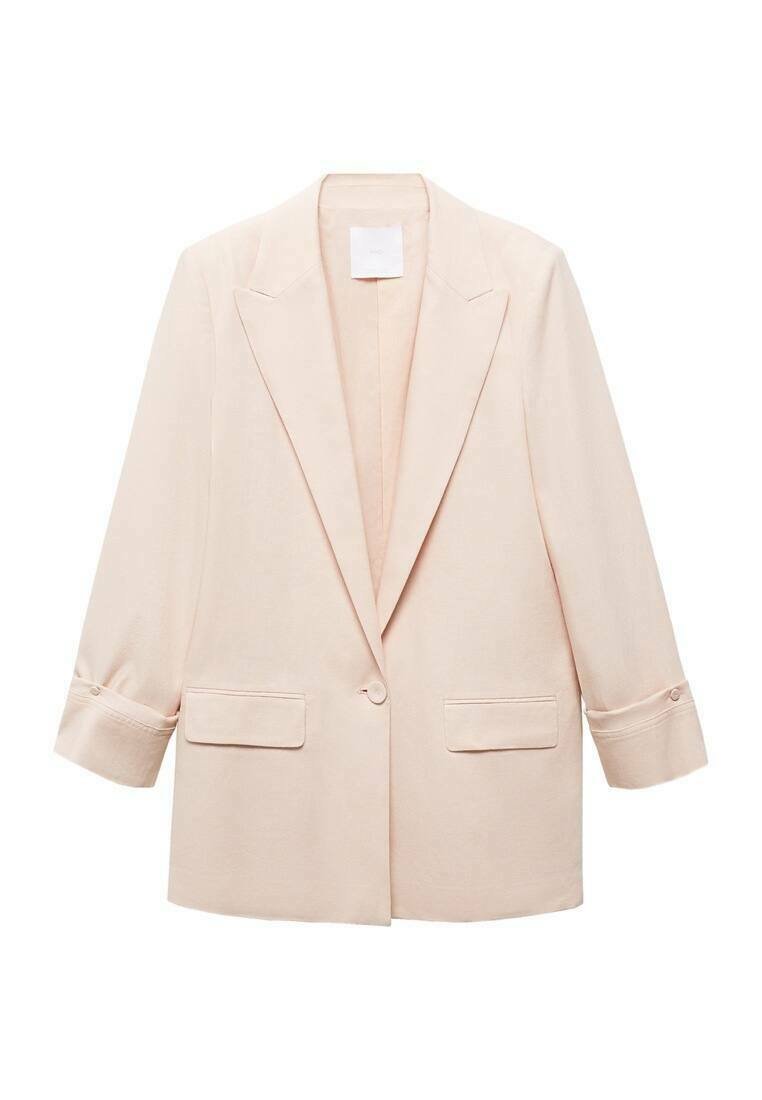 Mango Halflange jas graniet