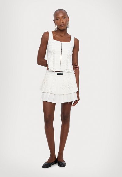 MARINE SERRE REGENERATED HOUSEHOLD CORSET - Top - white